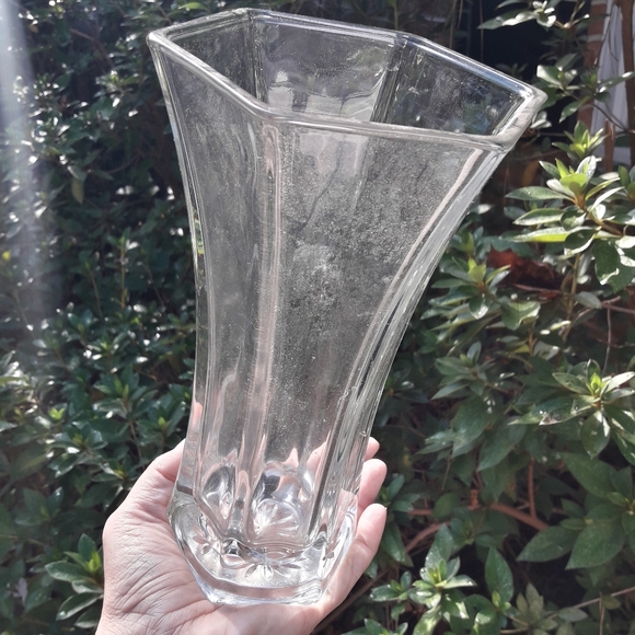 Hoosier Glass Vase Hexagon Octagon Vintage - Picture 2 of 6